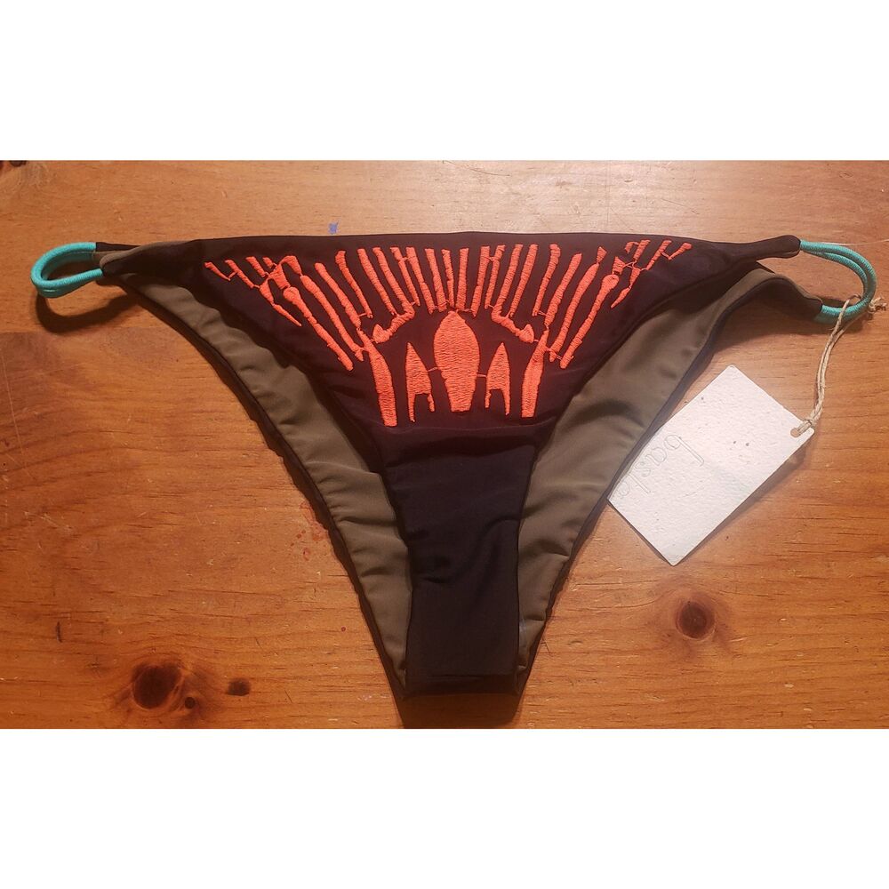BASTA SURF EMBROIDERED REVERSIBLE SWIM BIKINI BOTTOM NWT